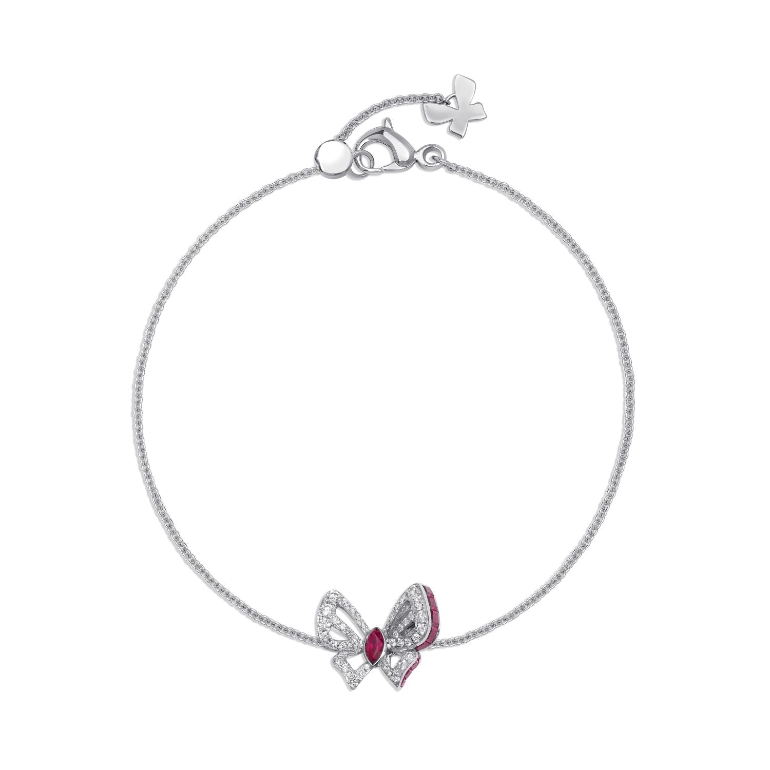 ルビー・ミニ・バタフライ・ブレスレット
