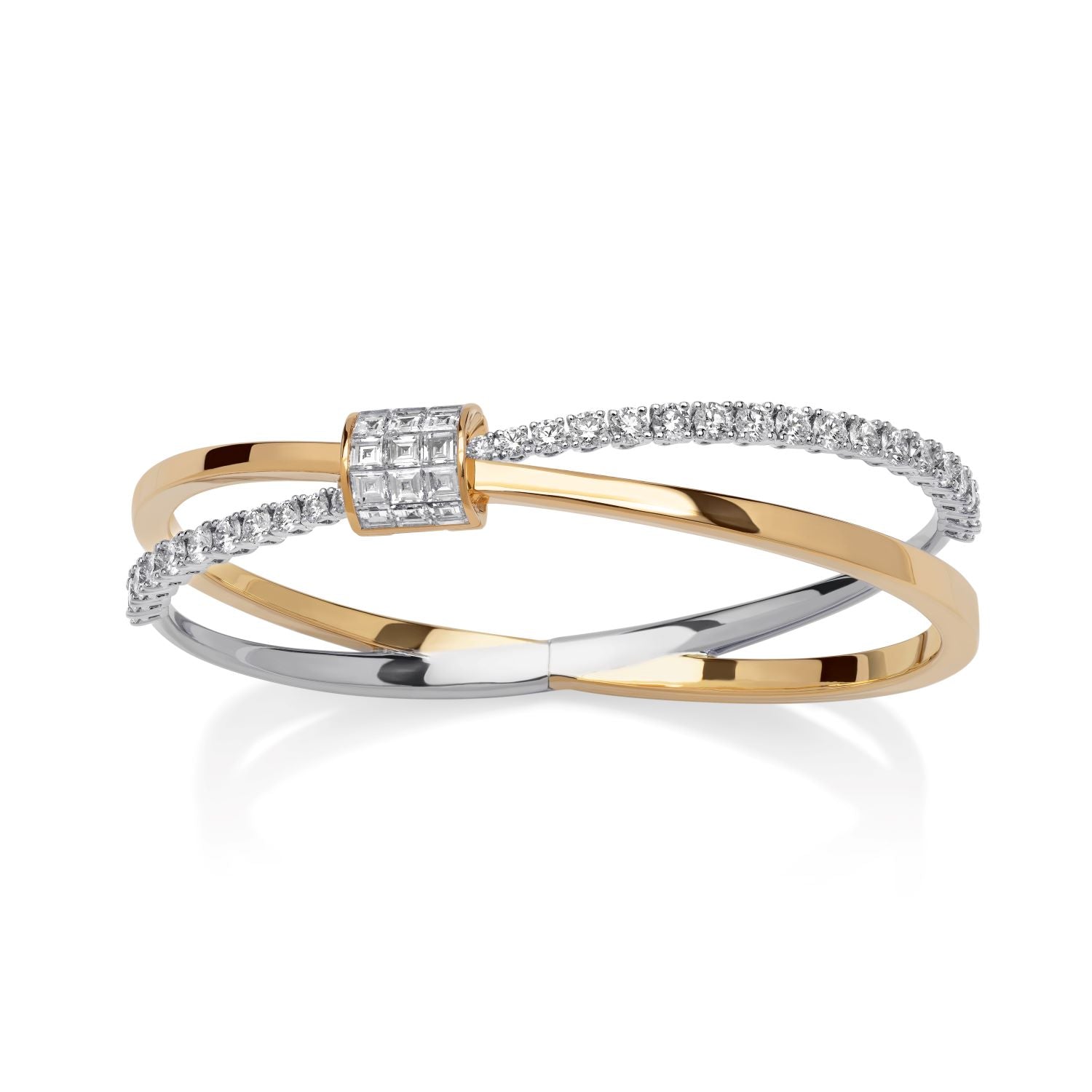 バイカラー ダイヤモンド バングル