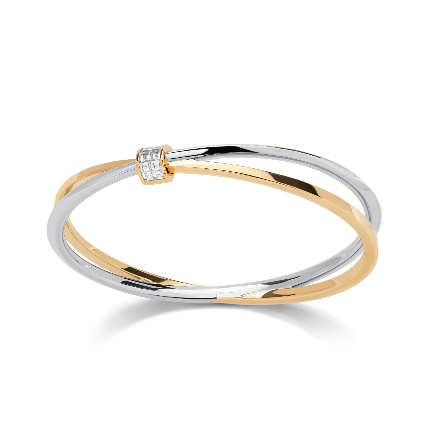 バイカラー ダイヤモンド バングル