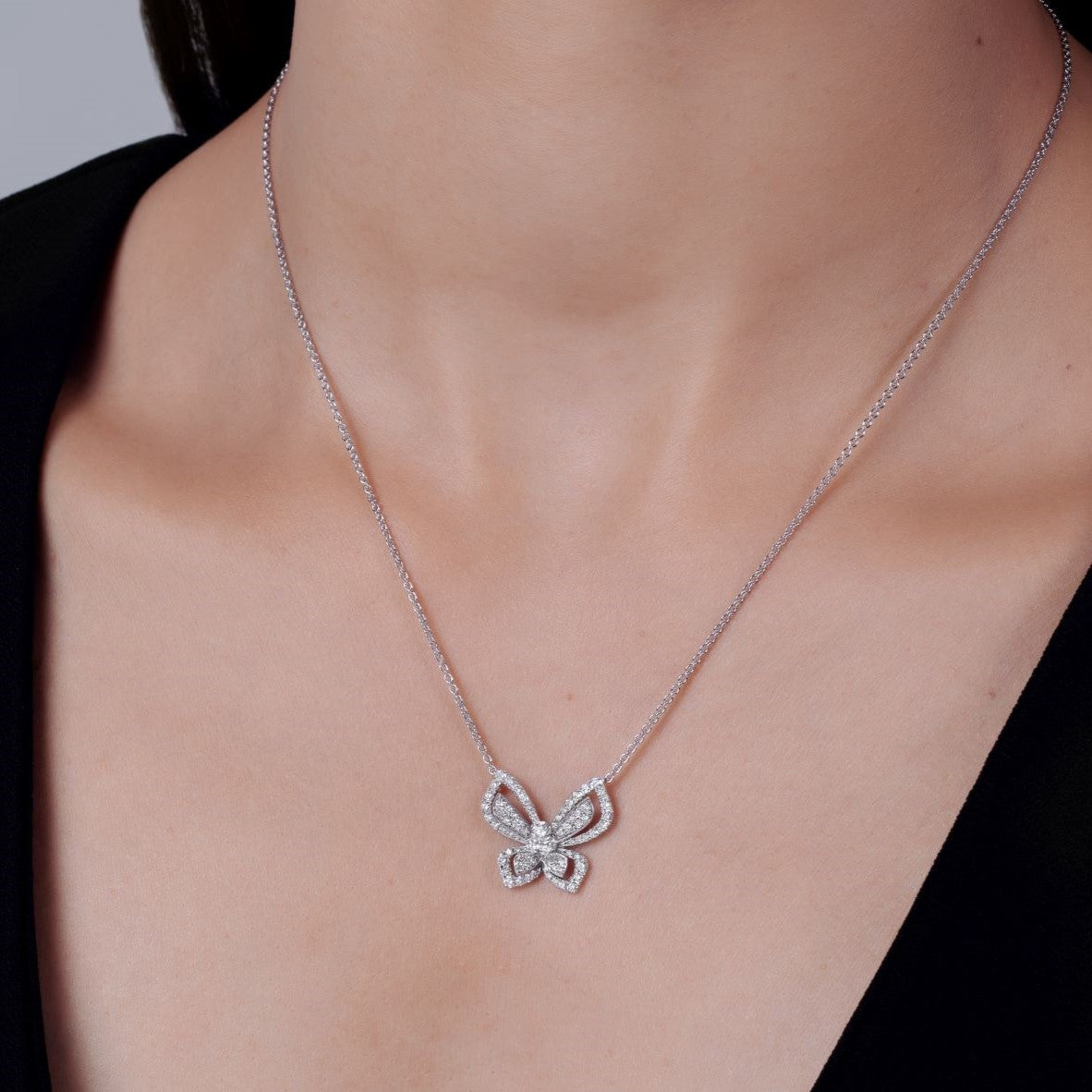 Butterfly Necklace with Diamonds