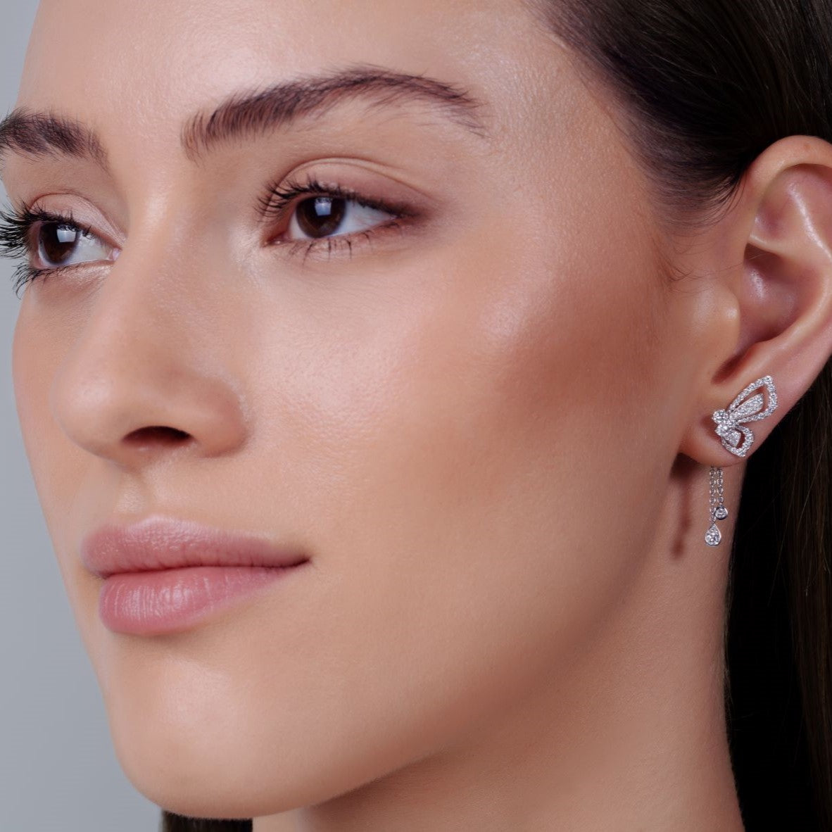 Schmetterlingsohrringe mit Verlängerung