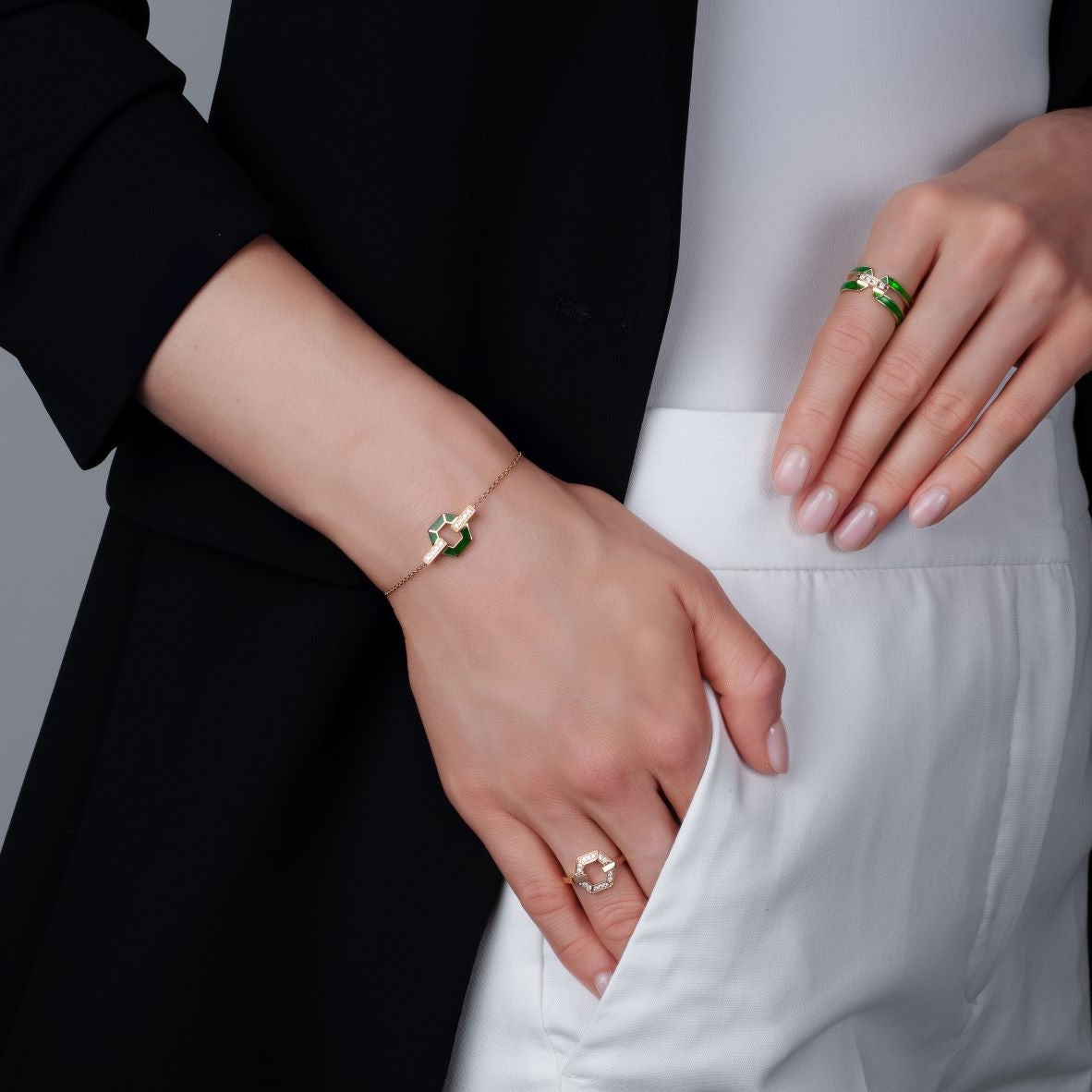 ハニカム ダイヤモンド リング