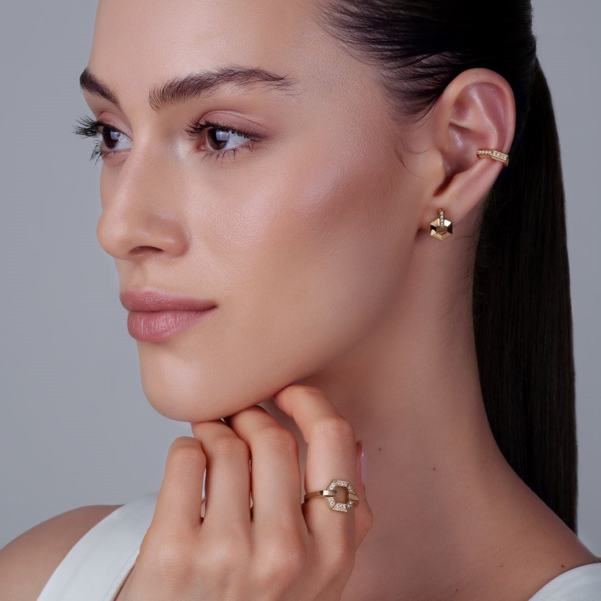 ハニカム ダイヤモンド リング