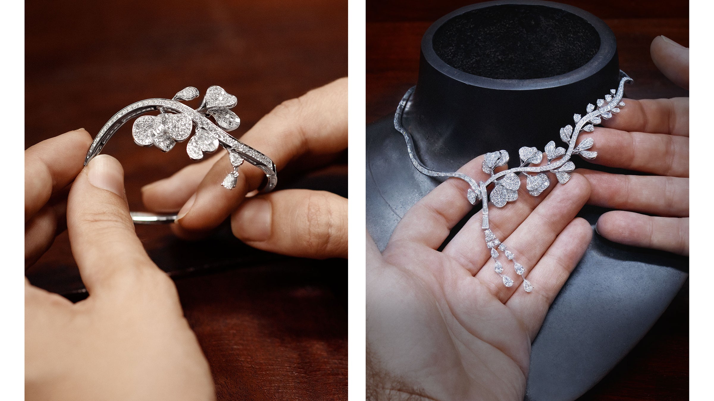 Diamond Bangle and Necklace