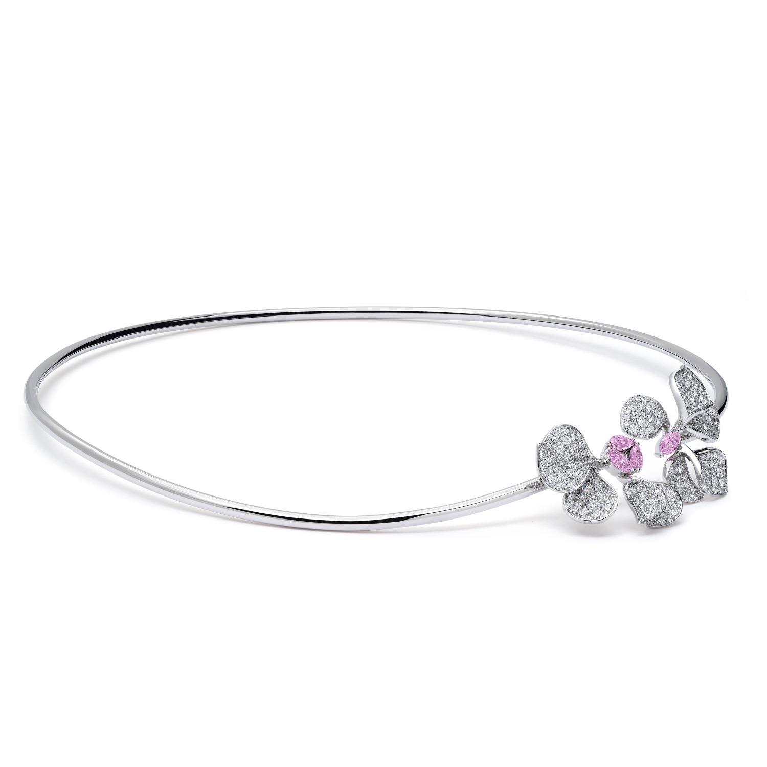 flexible Choker with pink sapphire