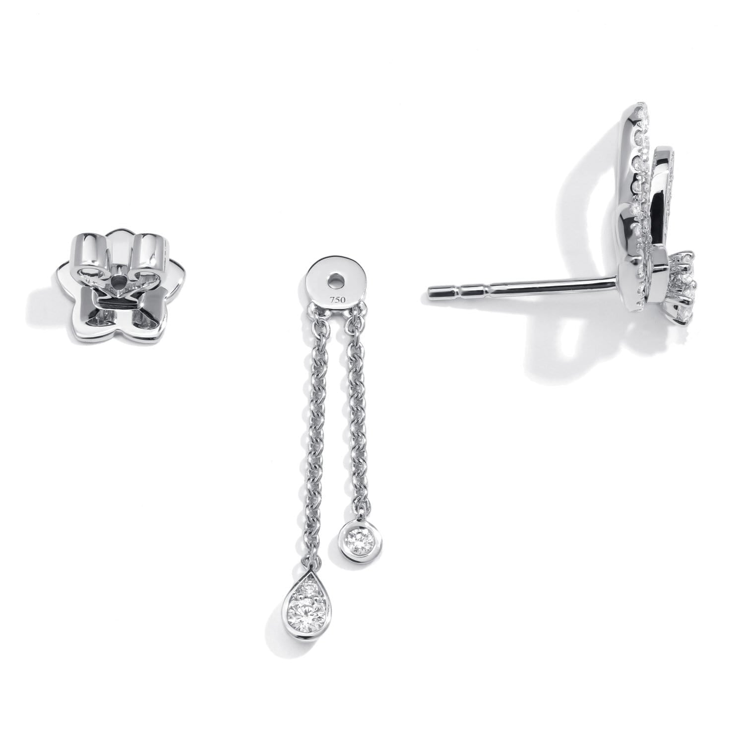 Schmetterlingsohrringe mit Verlängerung