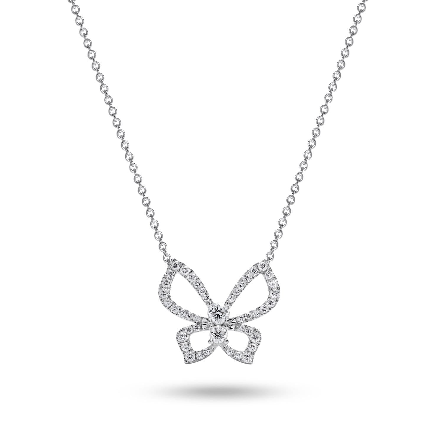 small Butterfly Necklace with Diamonds