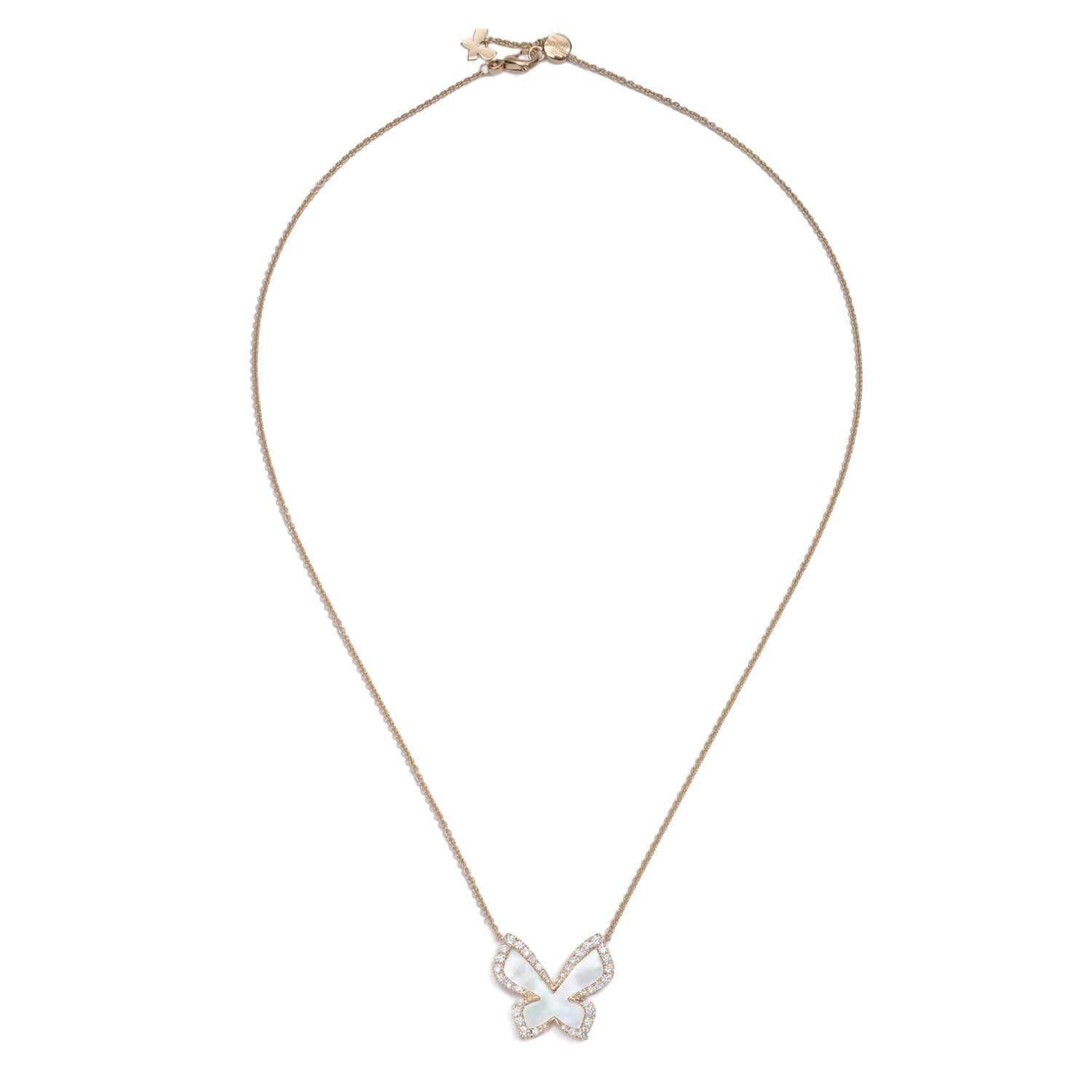 Butterfly Necklace with Mother Of Pearl