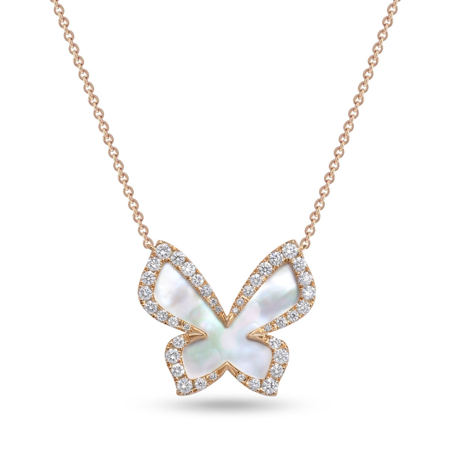 Butterfly Necklace with Mother Of Pearl