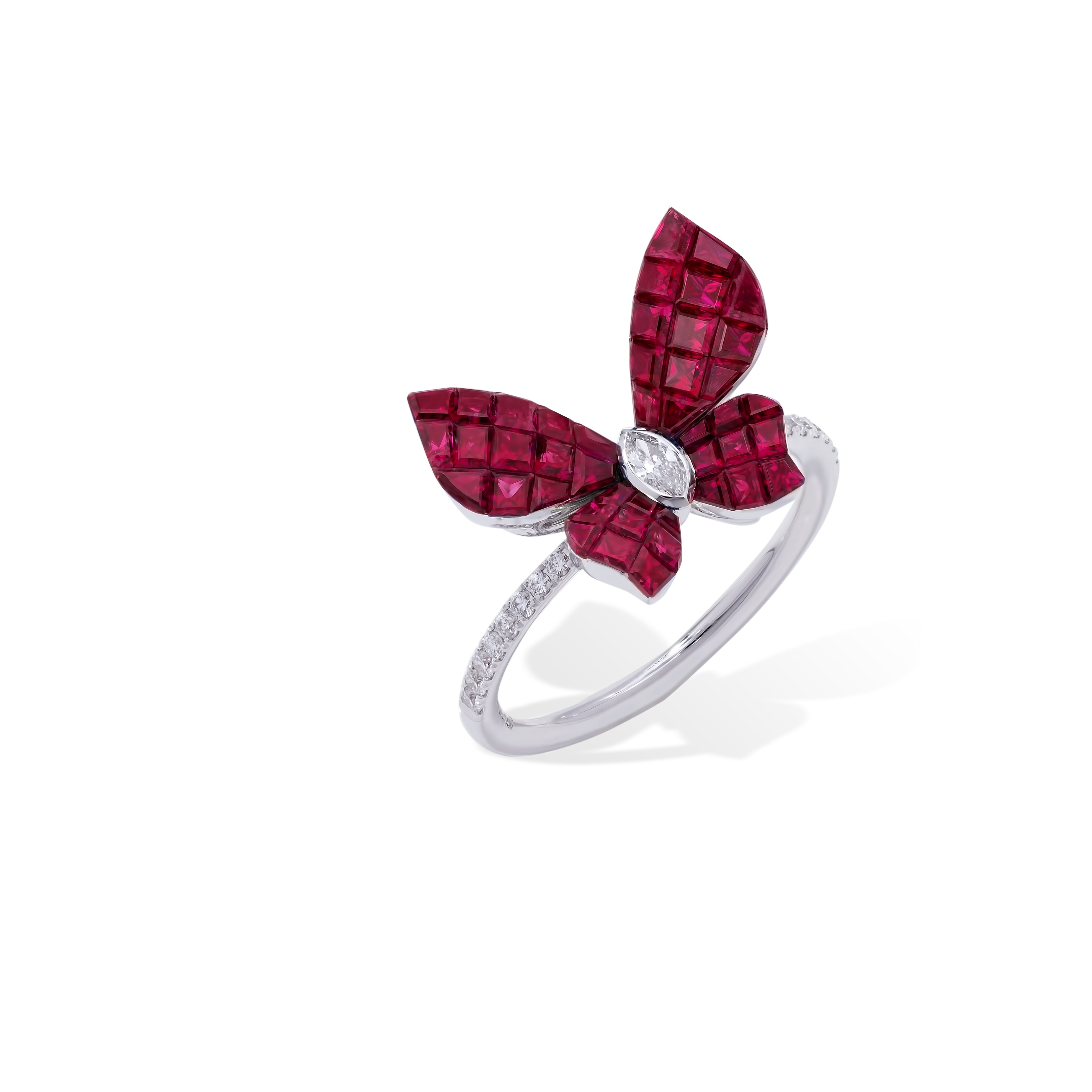 Van Cleef and Arpels Mystery-Set Ruby Two Flying Butterfly Ring