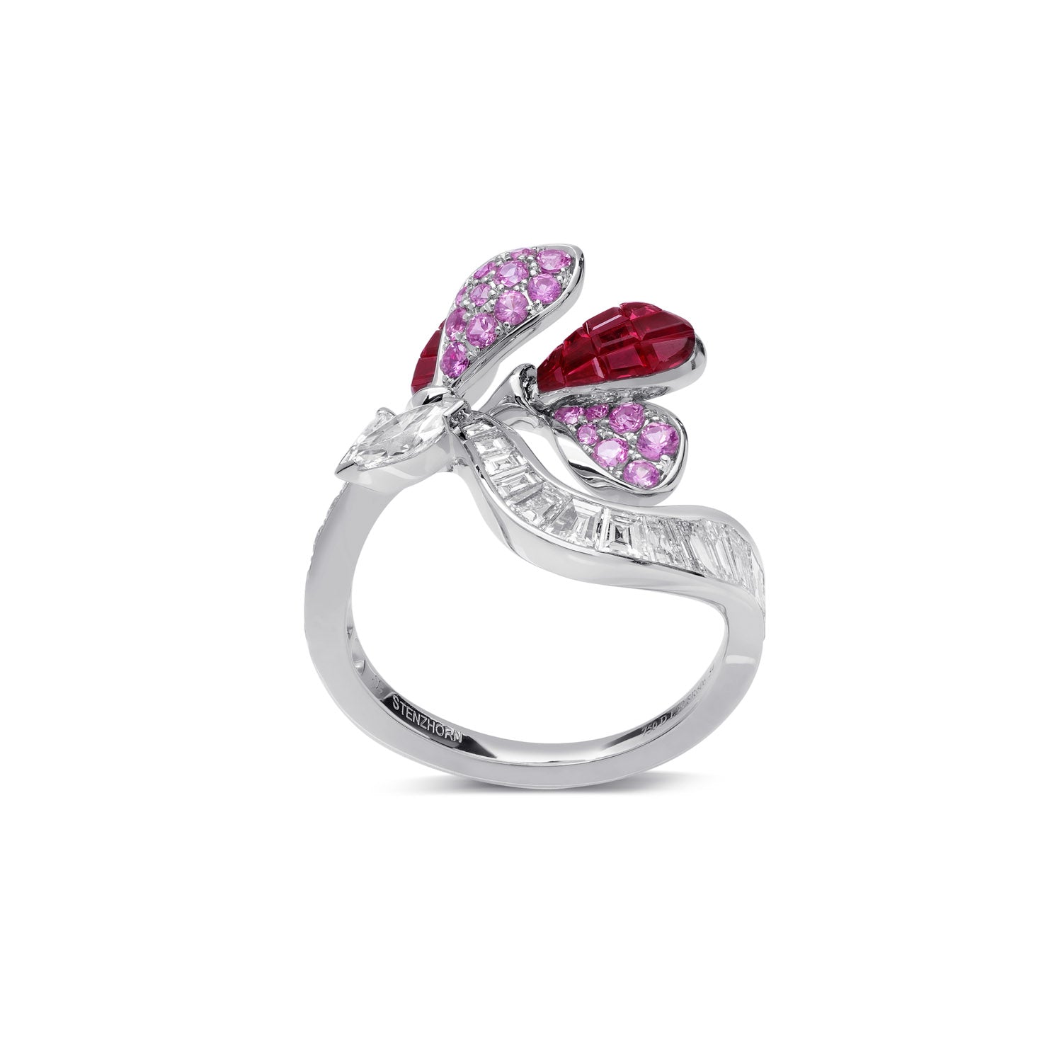 À FLEUR DE PARIS 红宝石和粉红蓝宝石戒指