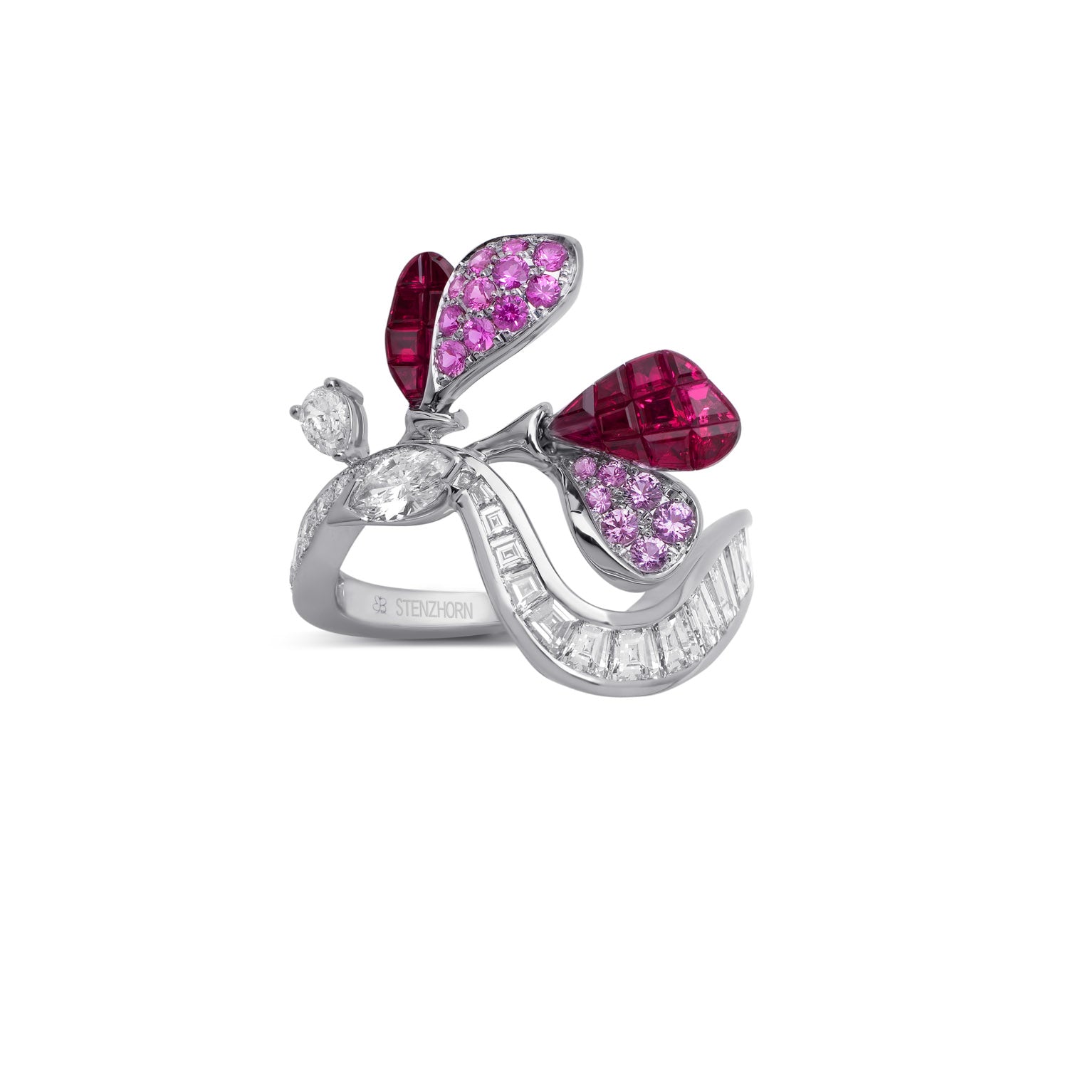 À FLEUR DE PARIS Ruby and Pink Sapphire Ring