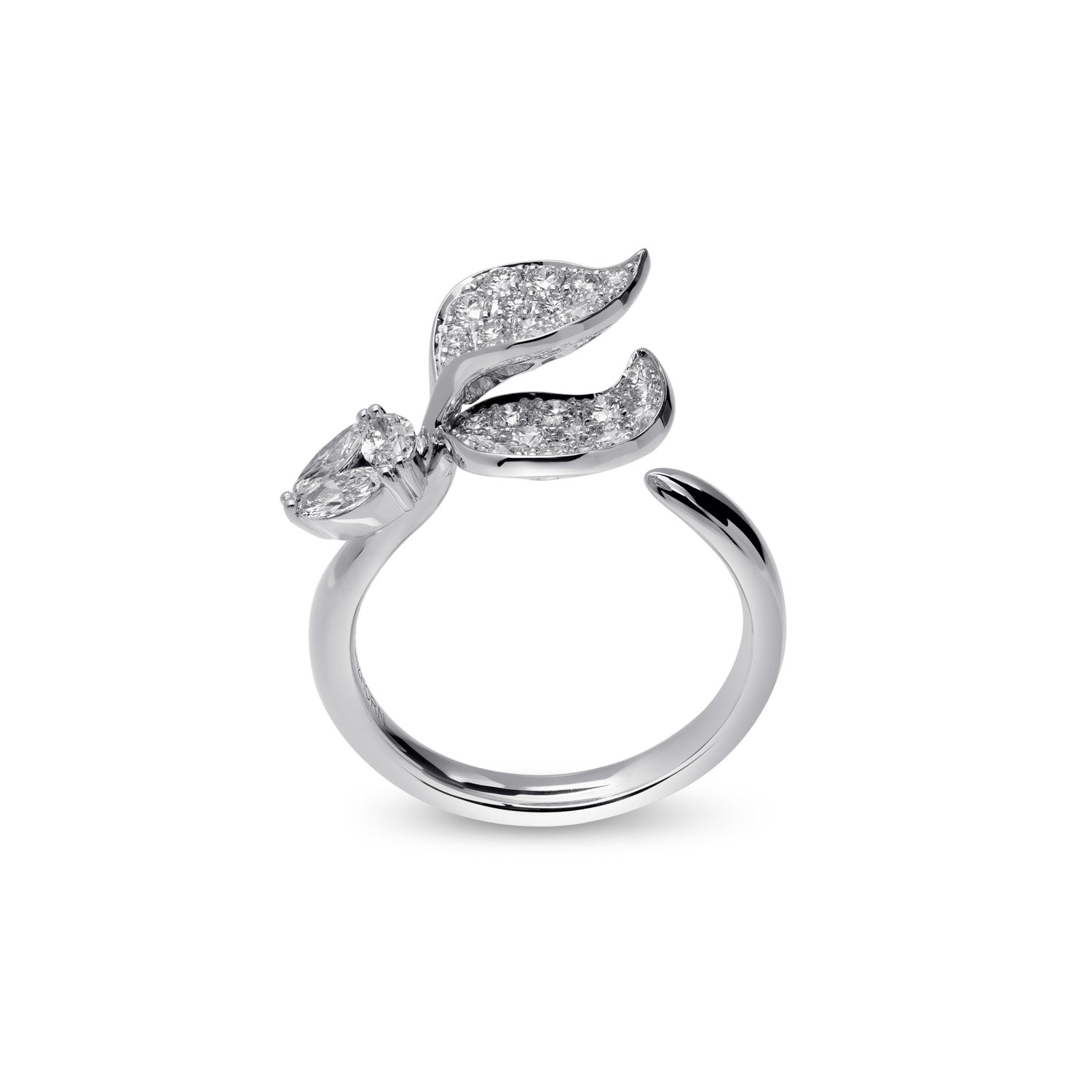 À FLEUR DE PARIS Diamond Double Leaf Ring