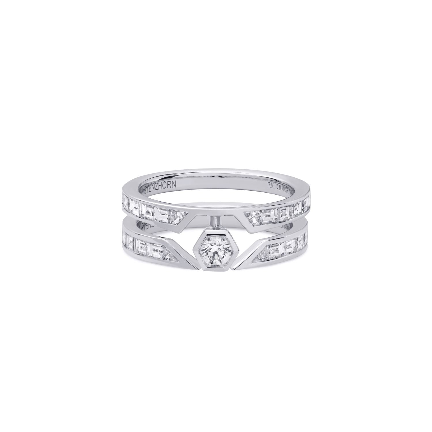 offener Baguette-Diamantring