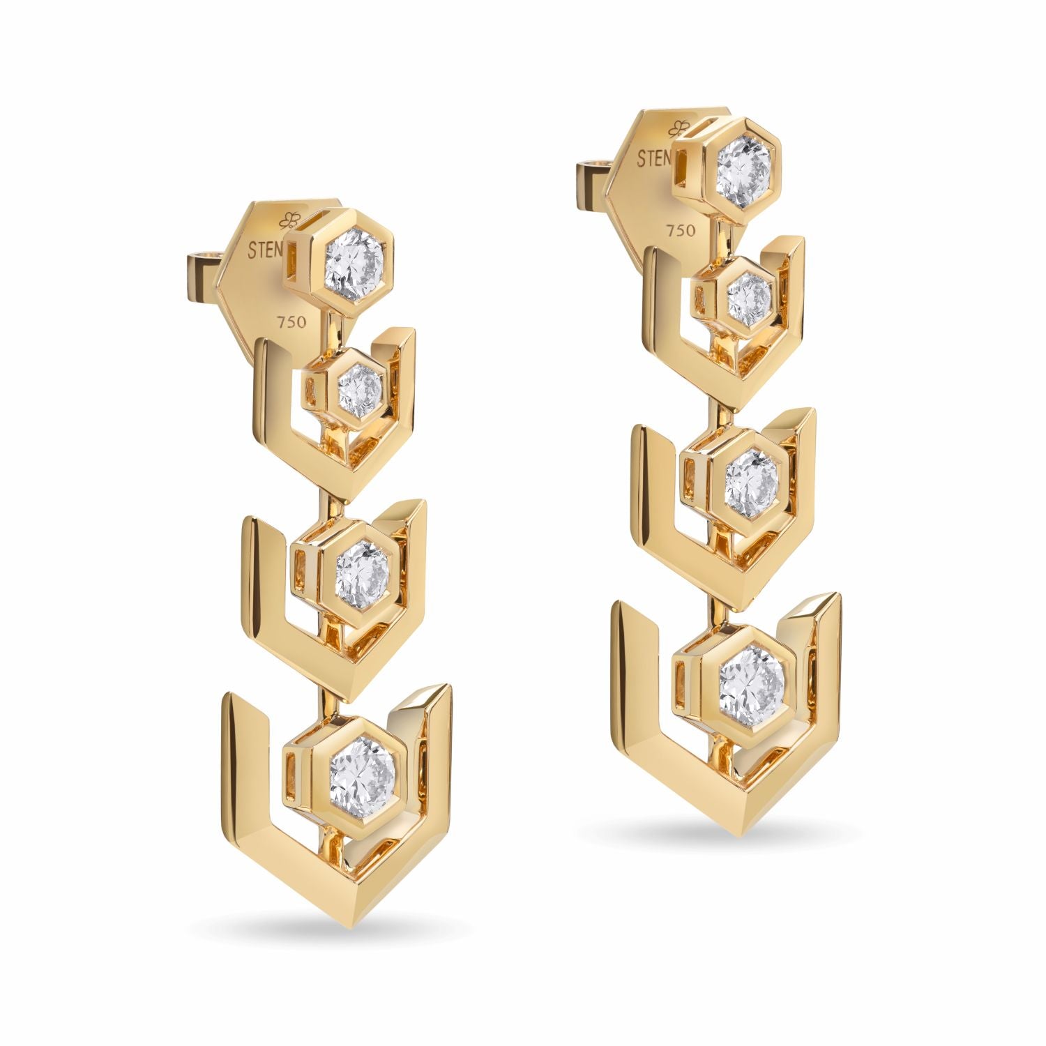 ダイヤモンド・リンク・ドロップ・ピアス