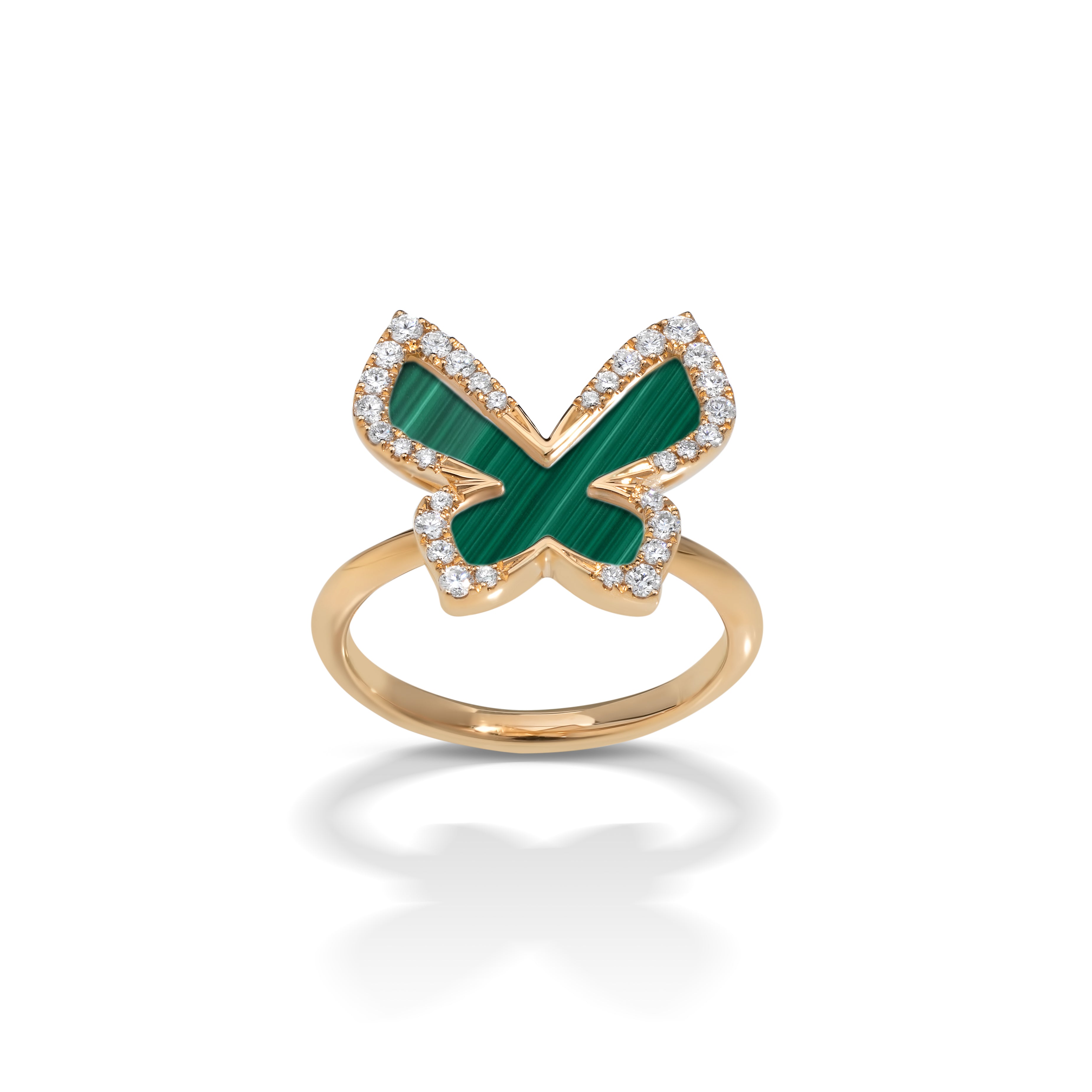 PICCOLE SONATE Butterfly Ring with Malachite