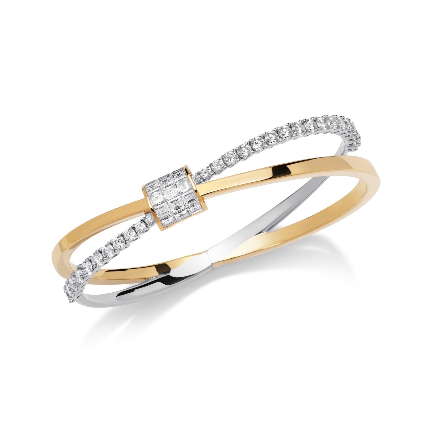 HOLD ON TIGHT bicolor Diamond Bangle