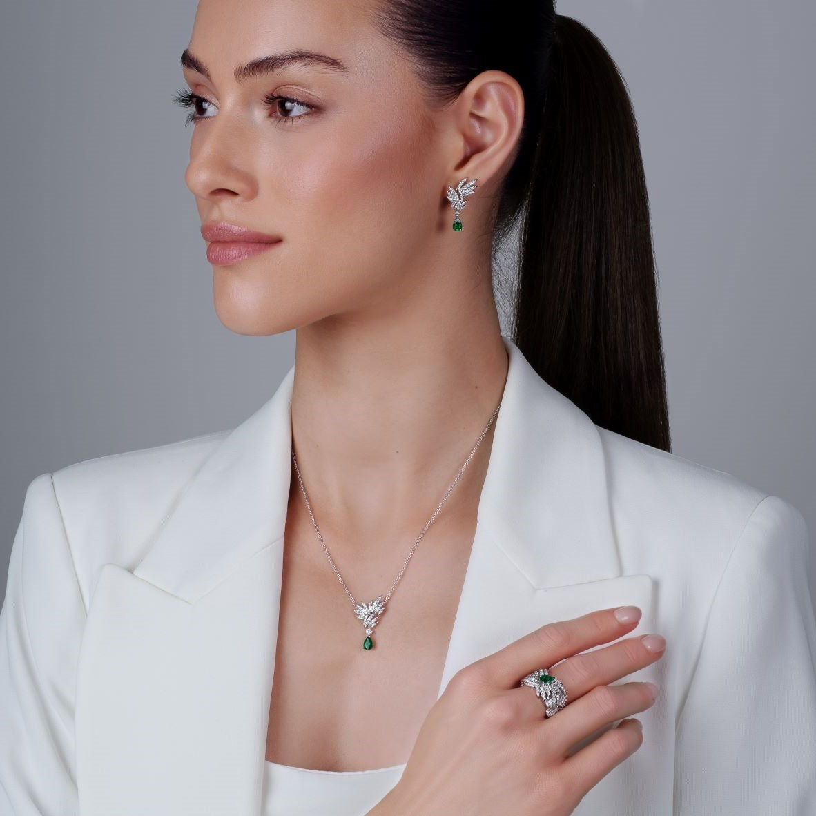 BORA BORA Diamond and Emerald Earrings