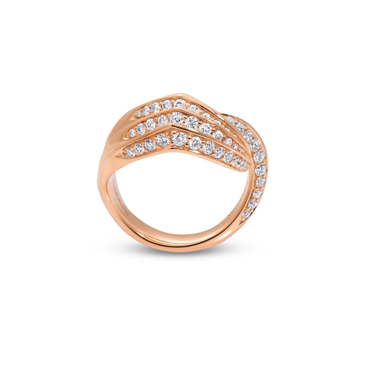 VIVA Ring with Diamonds and White Enamel