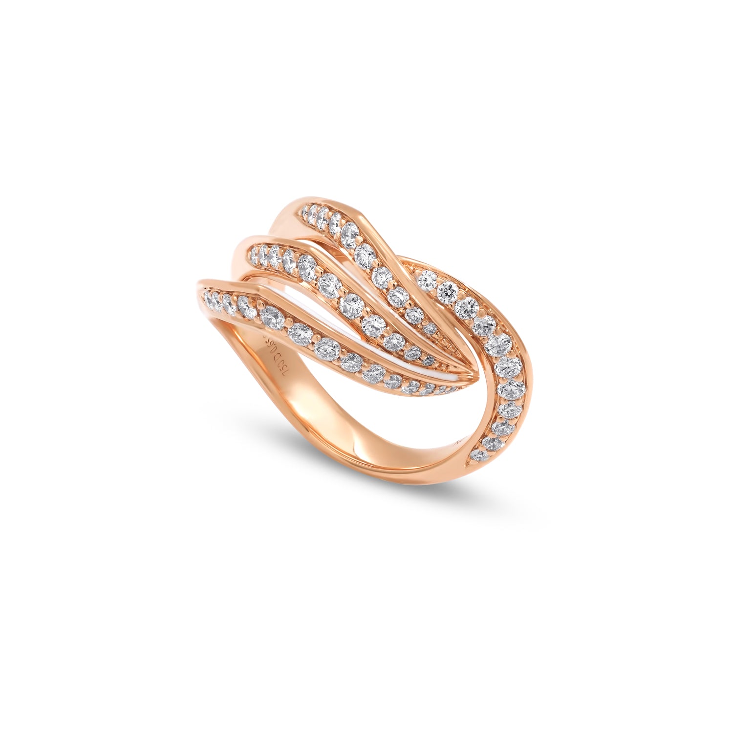VIVA Ring with Diamonds and White Enamel