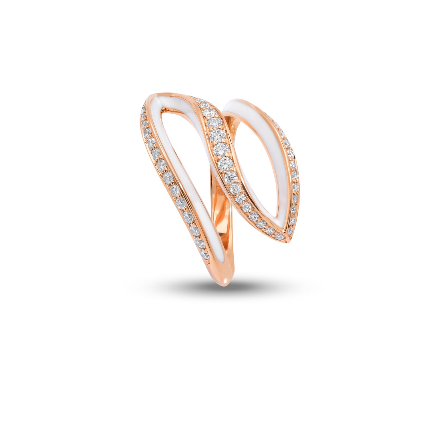 VIVA kleiner Ring mit Diamant und weißer Emaille