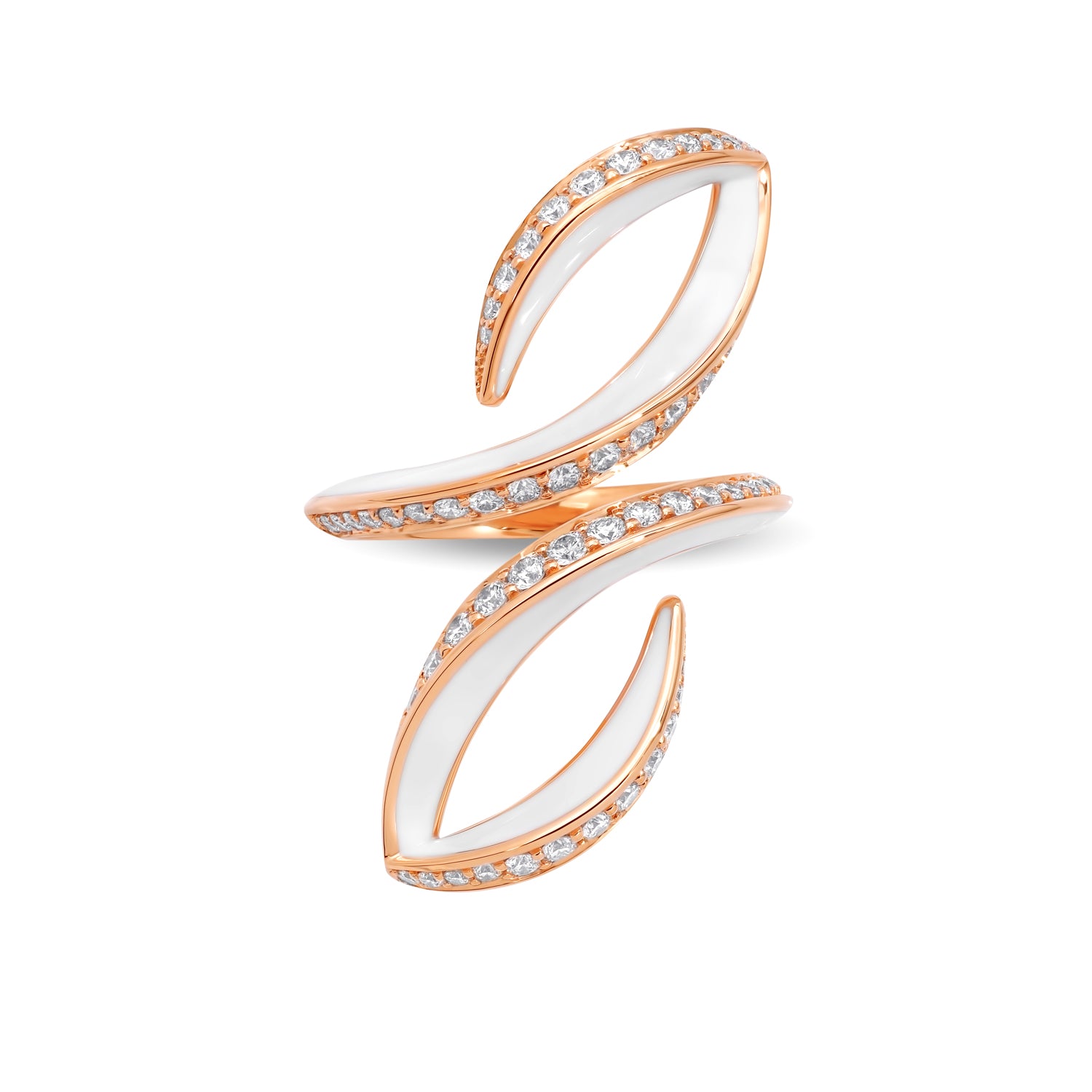 VIVA Ring mit Diamanten und weißer Emaille