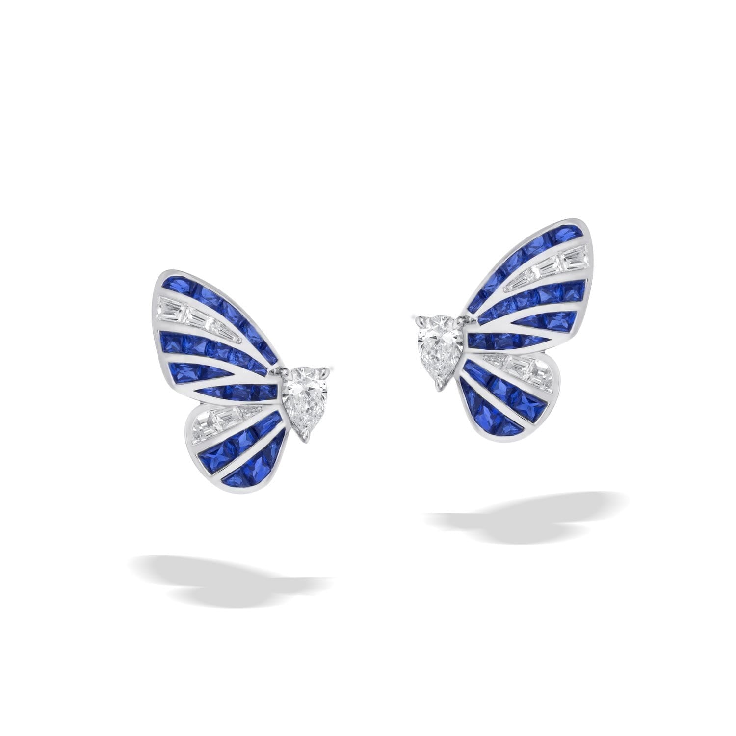 BUTTERFLY LOVERS Half Wing Sapphire Earrings