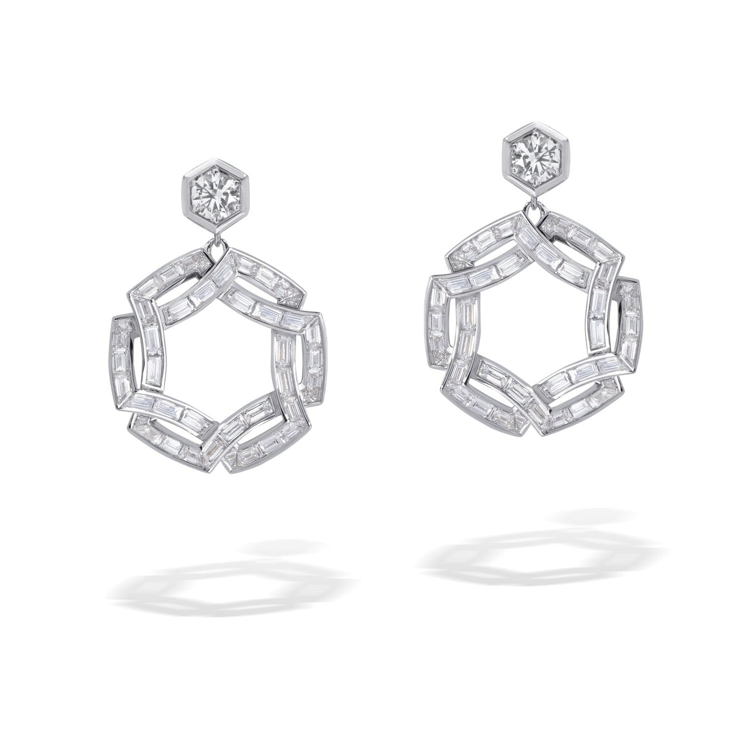 SECRET CIRCLES Baguette Diamond Earrings
