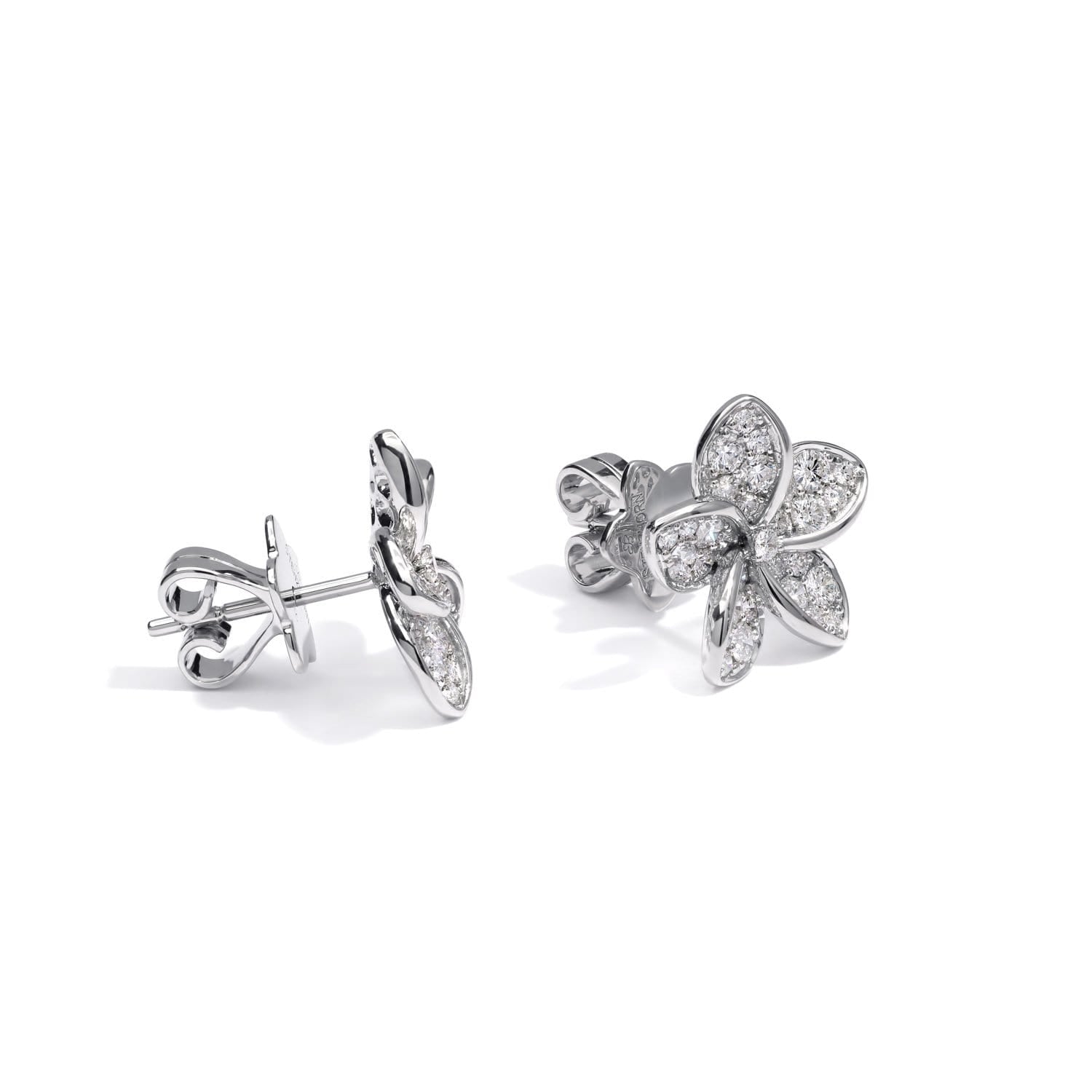 PLUMERIA Diamond Earrings Single Flower