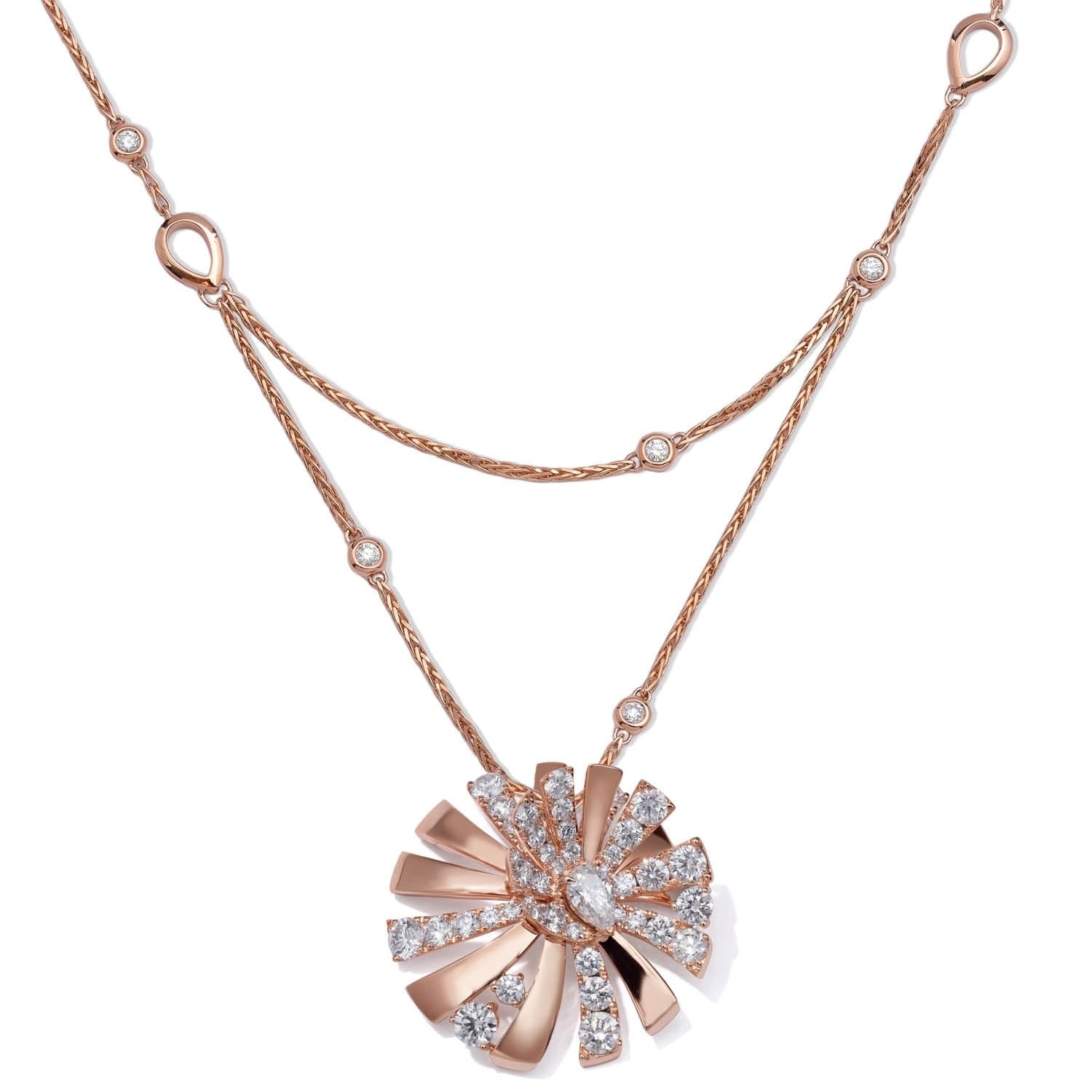 PERSUASION Diamond Rose Gold Volume Necklace