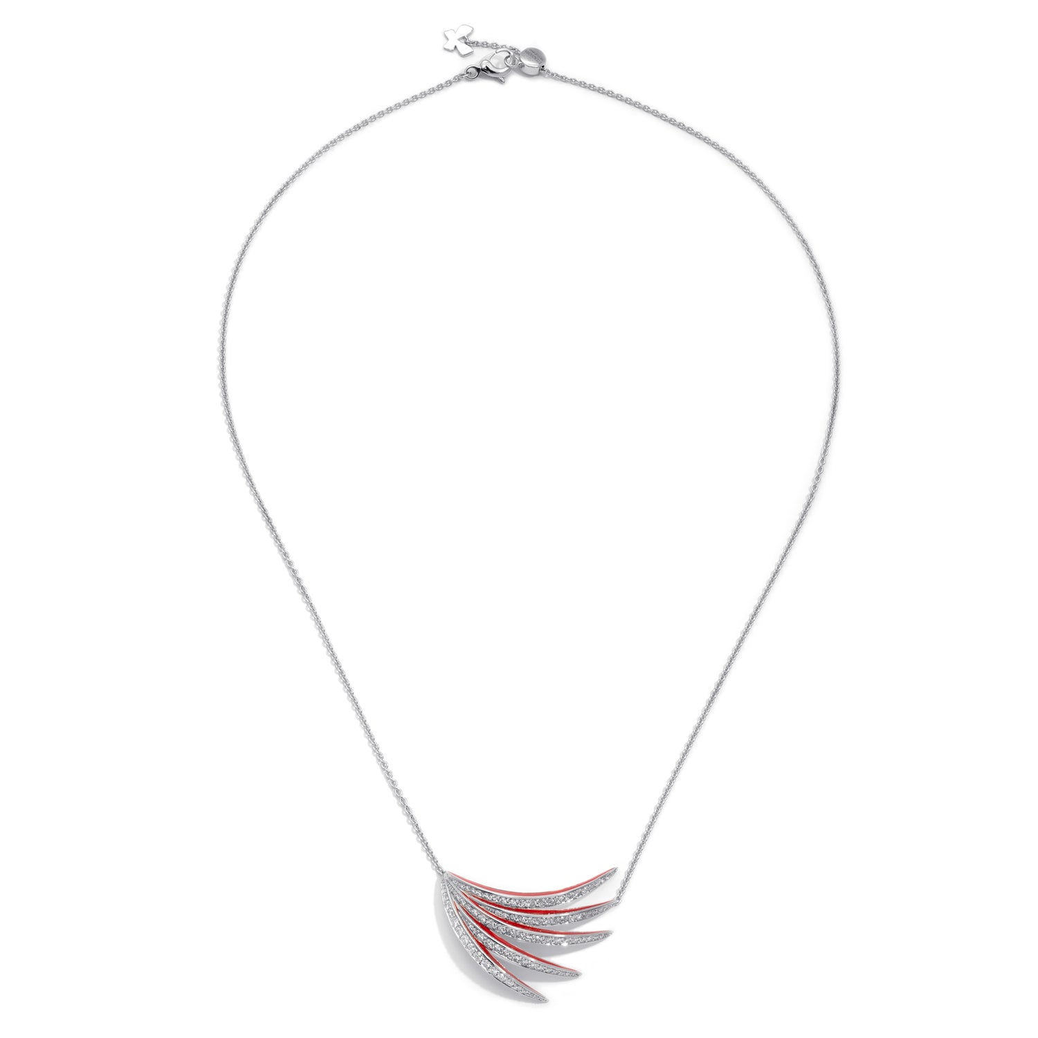 VIVA Necklace with Diamonds and Red Enamel