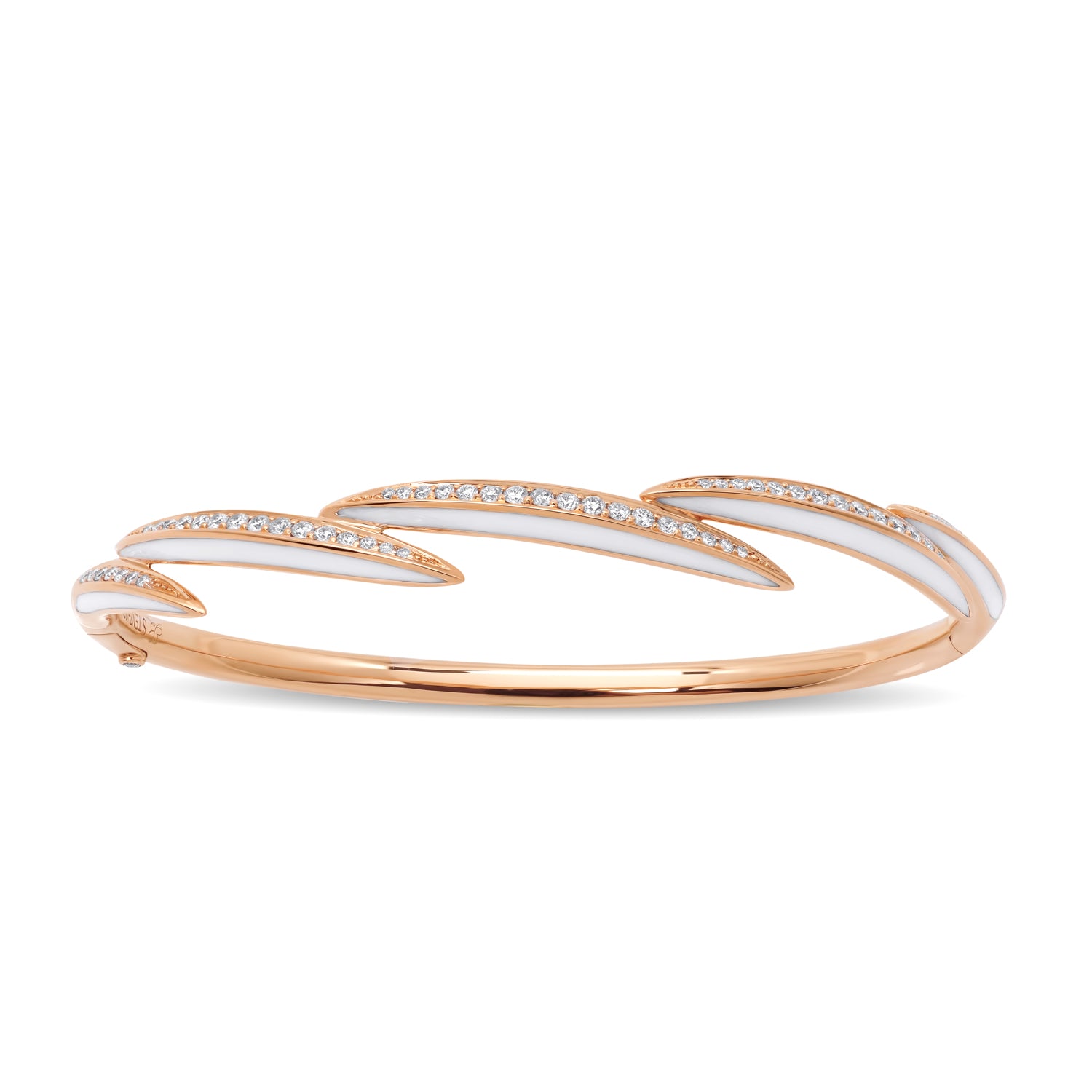 VIVA Bangle with Diamonds and White Enamel