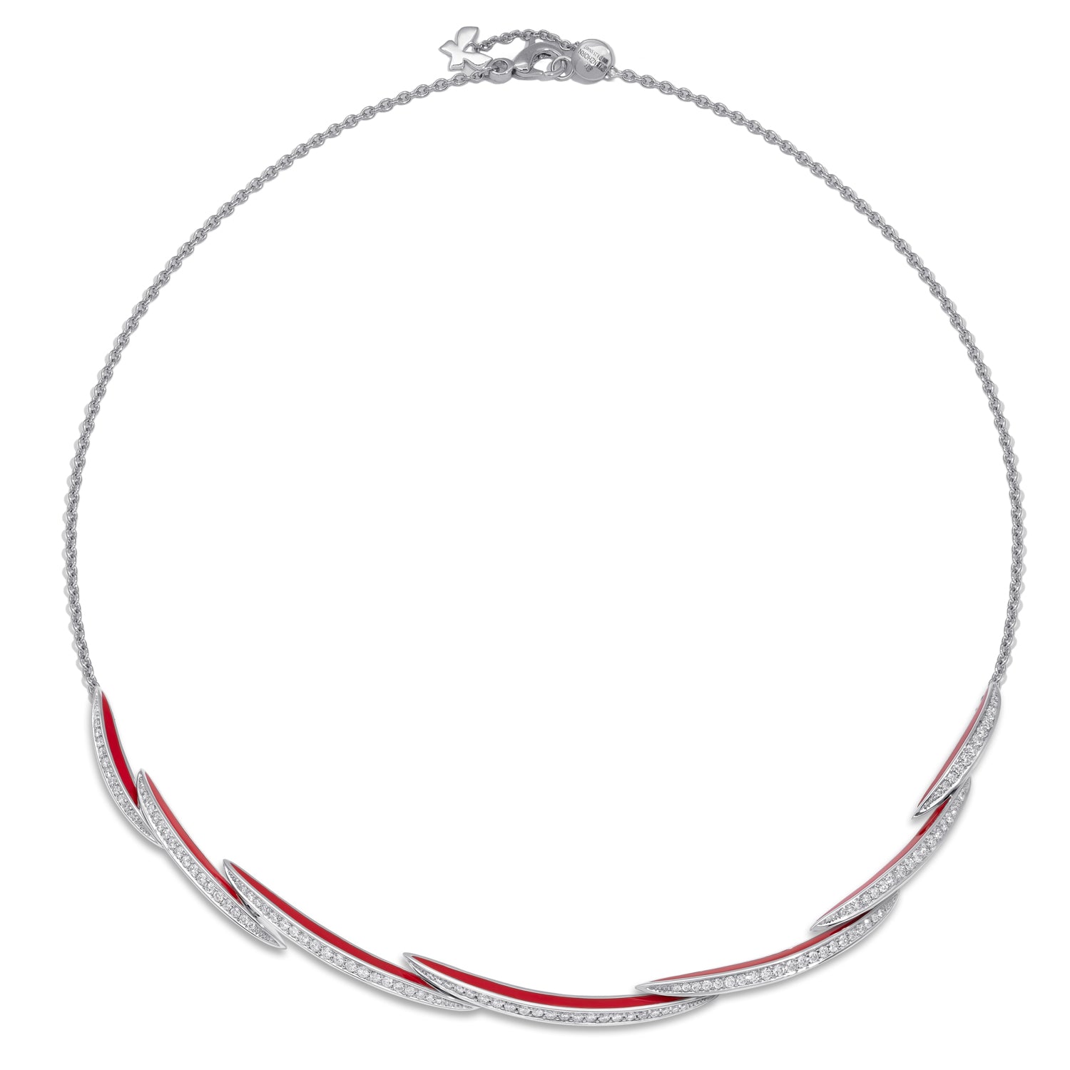 VIVA kurze Kette mit Diamanten und roter Emaille