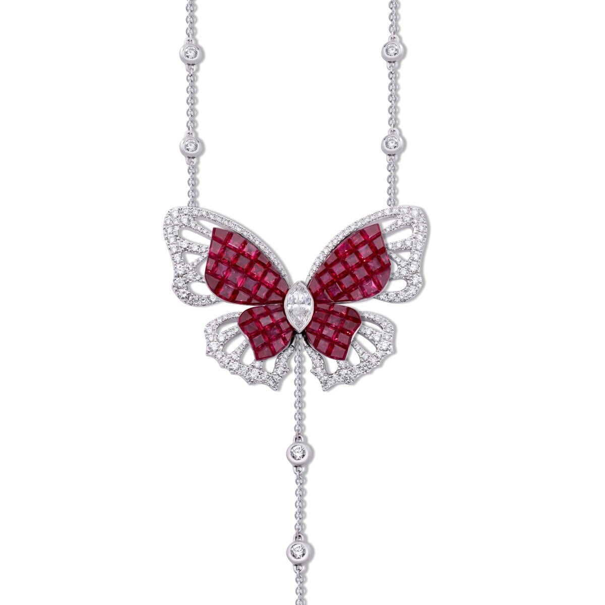 MADEMOISELLE B., KIMONO Necklace in rubies - STENZHORN JEWELLERY