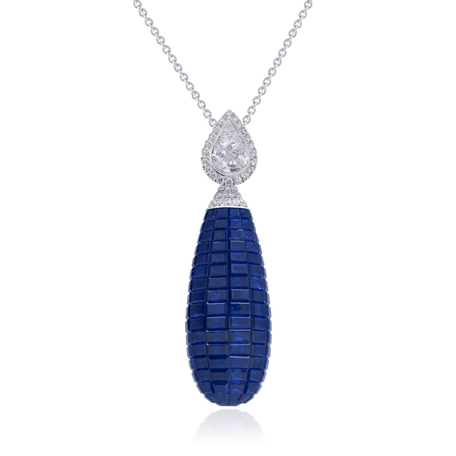 MOSAIC CLASSICAL Sapphire Long Drop Pendant